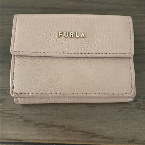 Furla dark Blush Leather compact Wallet - Picture 1 of 9